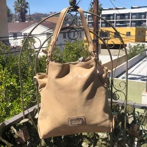 BARBARA Milano Stunning Shimmer Suede Shoulderbag